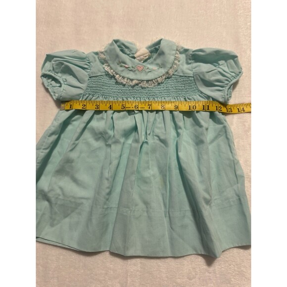 Toddle Time JC Penney Vintage Dress Baby Toddler Size 1 1/2 Embroidered Blue - Picture 4 of 9